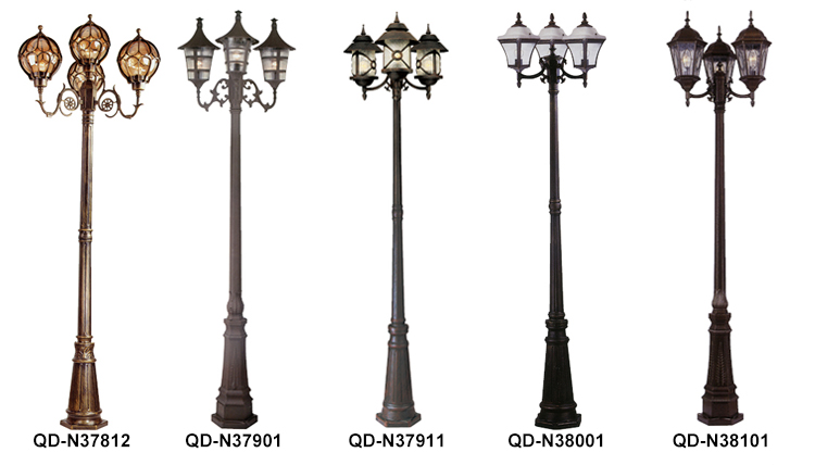 宅男666视频社区照明压铸铝三头庭院灯系列款式精选图片大全