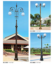 奶白圆球双灯头砂铸铝庭院灯