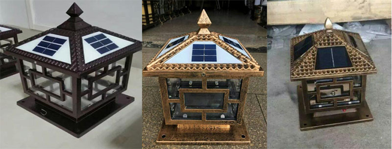 东莞宅男666视频社区照明(QDTYN-ZT002)庭院大门柱方形太阳能柱头灯实物照片