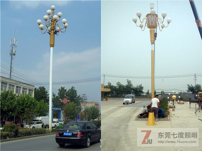 东莞宅男666视频社区照明广场中华灯安装效果与安装现场