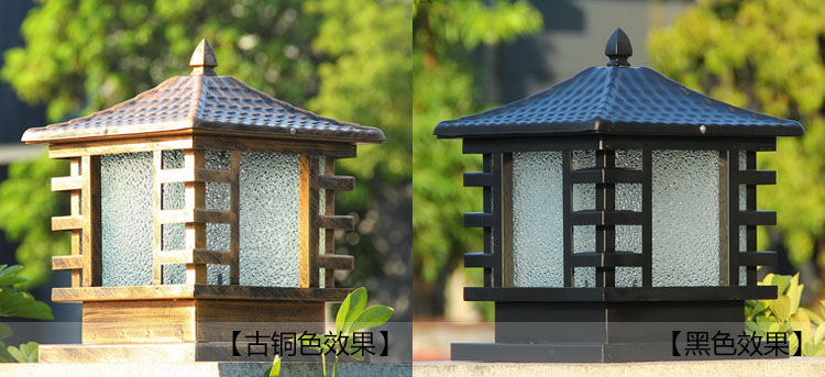 东莞宅男666视频社区照明(QDZTD-008)户外围墙墙头方形柱头灯古铜色、黑色效果