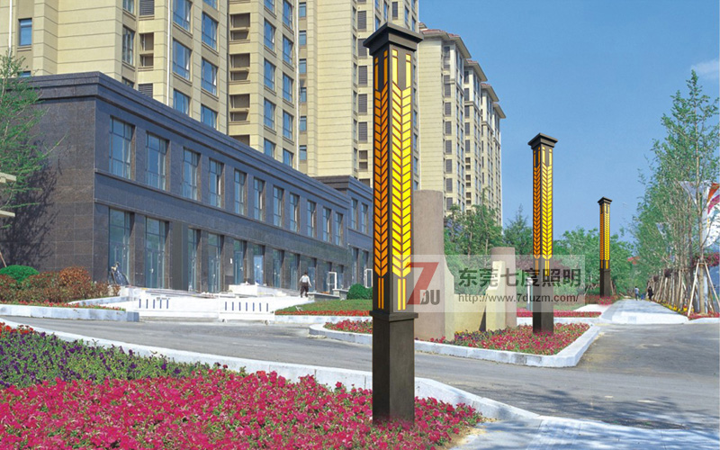 宅男666视频社区照明(QDJGDZ-008)广场麦穗方柱宅男在线观看安装效果图片
