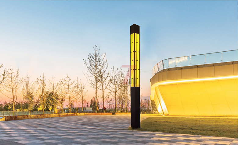 户外特色园林方形宅男在线观看柱安装实景照片