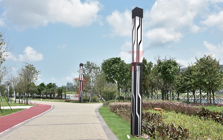 (QDJGDZ-013)3米园林现代简约LED宅男在线观看柱公园安装效果图