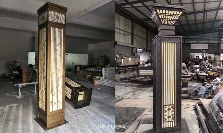 住宅小区园林庭院矮柱宅男在线观看柱生产实拍