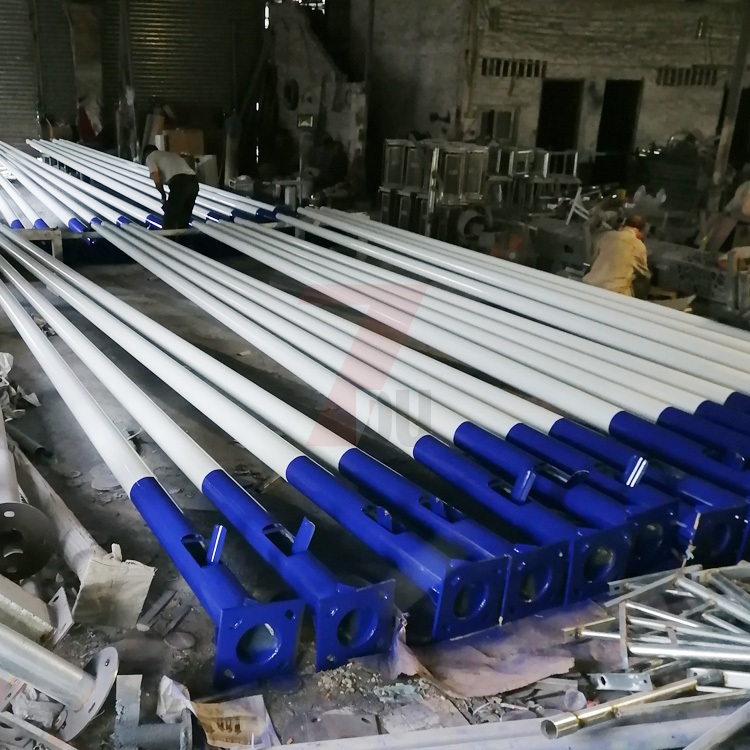 常规7米锥形Q235单臂午夜宅男在线观看生产实拍