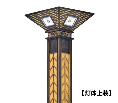 (QDJGDZ-033)广场3米-5米方形中式特色宅男在线观看柱灯体顶部细节展示